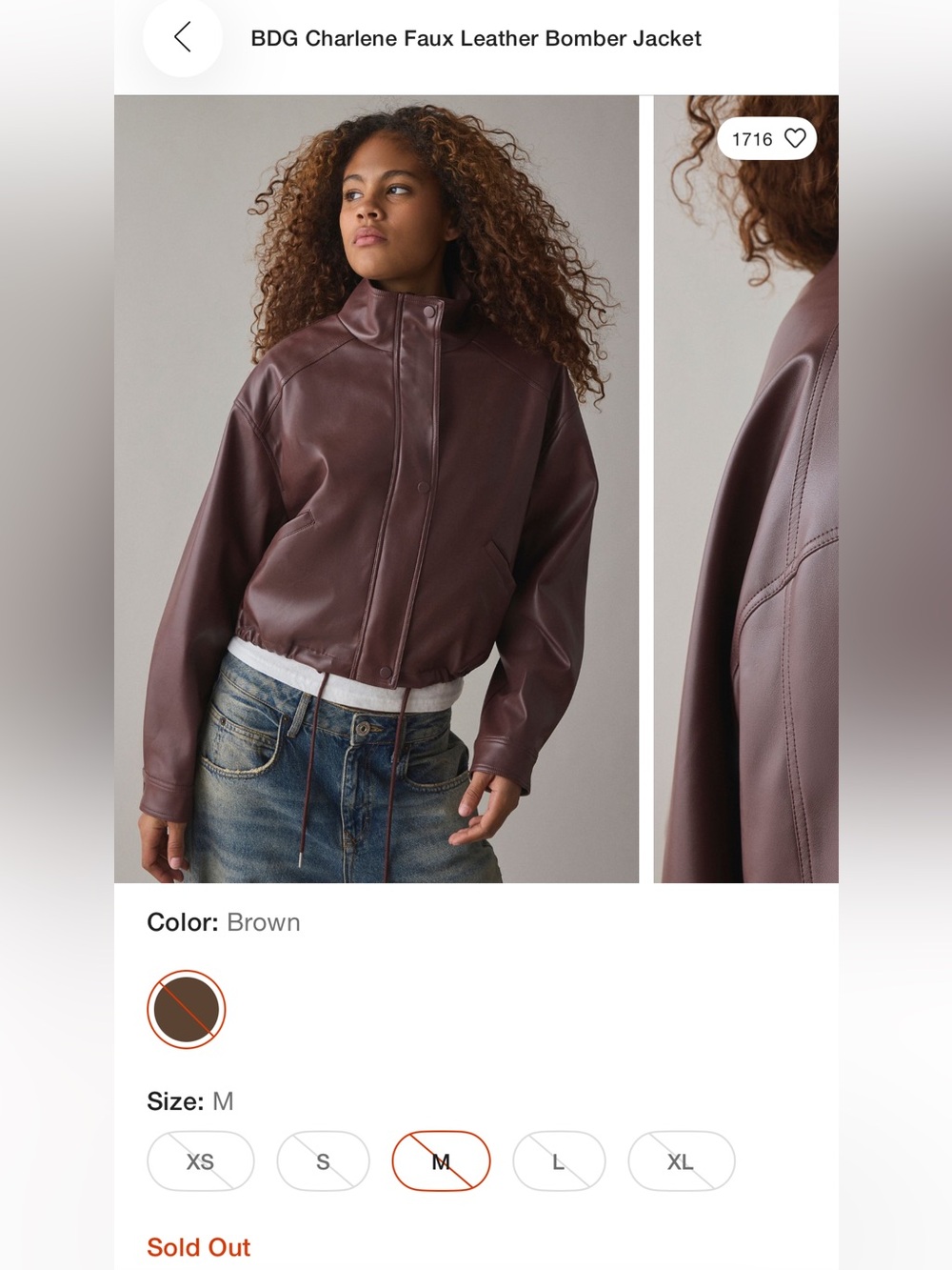 BDG Charlene Faux Leather
Bomber Jacket - Picture 5 of 5